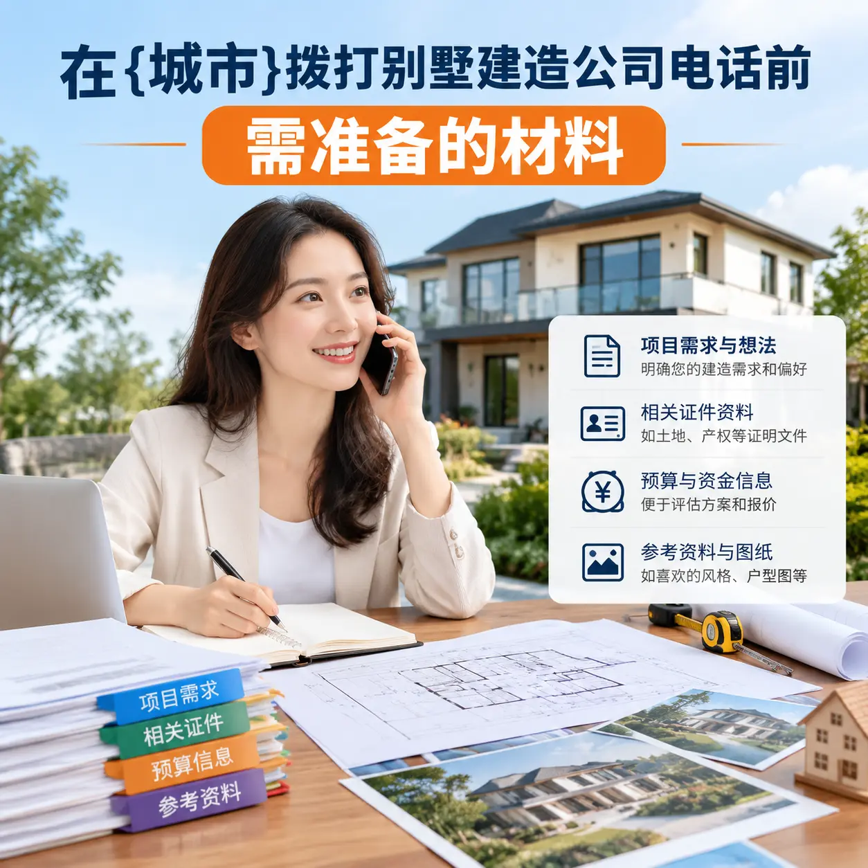 在施秉拨打别墅建造公司电话前需准备的材料